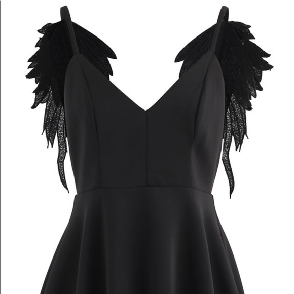 Angel wings black mini dress - Picture 2 of 11
